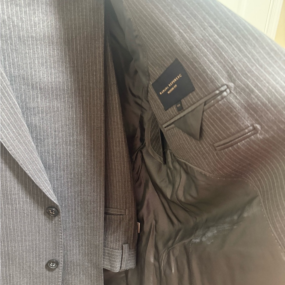 Elegant Gray Pinstripe Suit by Banana Republic